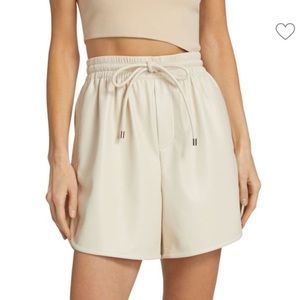 A.L.C. High Waist Drawstring Shorts in Cream